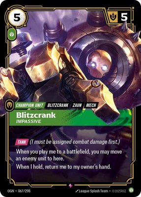 Blitzcrank, Impassive, Origins