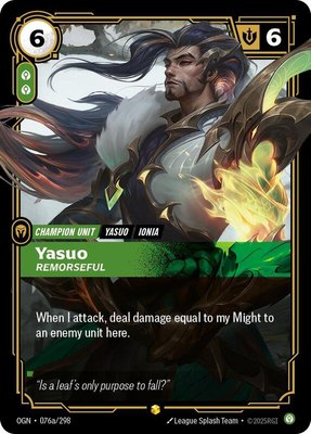 Yasuo, Remorseful (Alternate Art), Origins