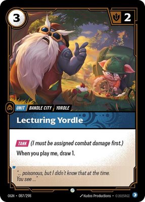 Lecturing Yordle, Origins