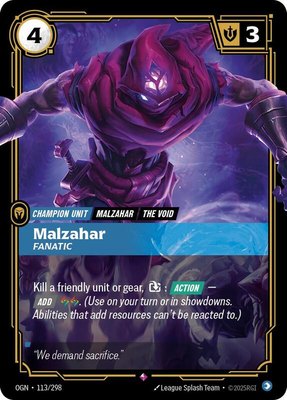 Malzahar, Fanatic, Origins