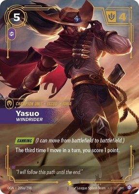 Yasuo, Windrider (Alternate Art), Origins