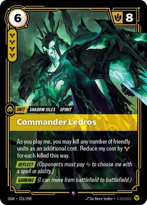Commander Ledros, Origins
