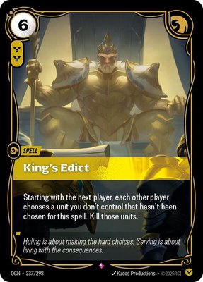 King's Edict, Origins