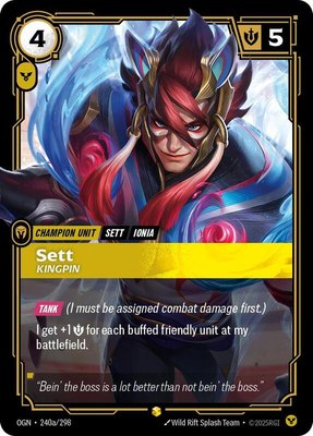 Sett, Kingpin (Alternate Art), Origins