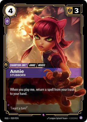 Annie, Stubborn, Proving Grounds
