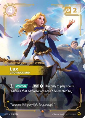 Lux, Crownguard, Proving Grounds