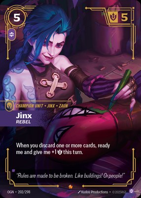 Jinx, Rebel, Riftbound Organized Play Promotional Cards