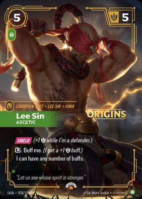 Lee Sin, Ascetic, Riftbound Organized Play Promotional Cards