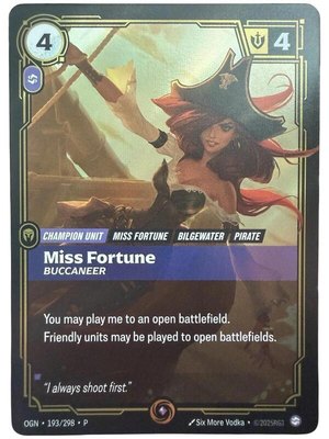 Miss Fortune, Buccaneer, Riftbound Organized Play Promotional Cards