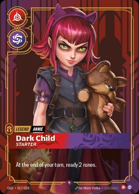 Annie, Dark Child, Riftbound Organized Play Promotional Cards