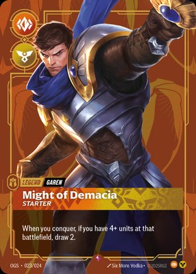 Garen, Might of Demacia, Riftbound Organized Play Promotional Cards