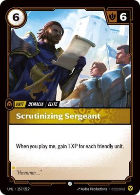 Scrutinizing Sergeant, Unleashed