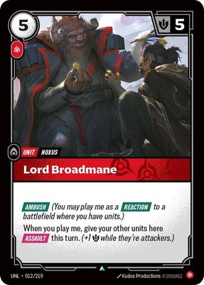 Lord Broadmane, Unleashed