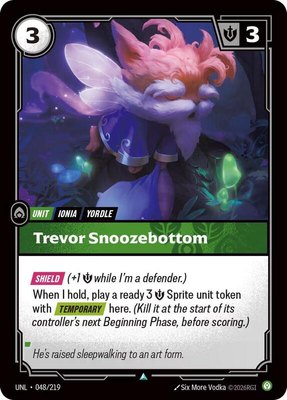 Trevor Snoozebottom, Unleashed