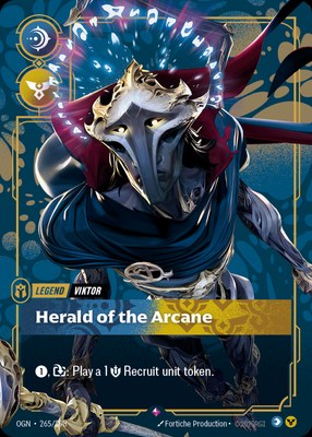 Viktor, Herald of the Arcane (Metal) (Prize Wall), Riftbound Organized Play Promotional Cards