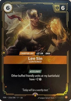 Lee Sin, Centered, Riftbound Organized Play Promotional Cards
