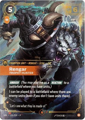 Rengar, Trophy Hunter, Riftbound Organized Play Promotional Cards