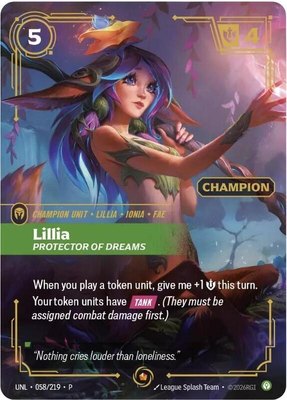 Lillia, Protector of Dreams (Champion), Riftbound Organized Play Promotional Cards