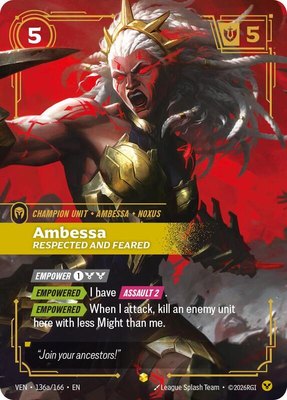 Ambessa, Respected and Feared (Alternate Art), Vendetta