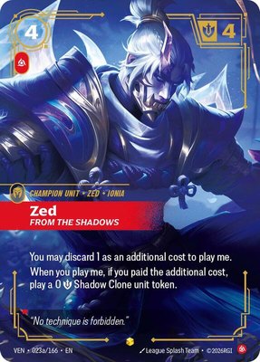 Zed, From the Shadows (Alternate Art), Vendetta