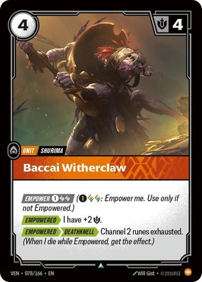 Baccai Witherclaw, Vendetta